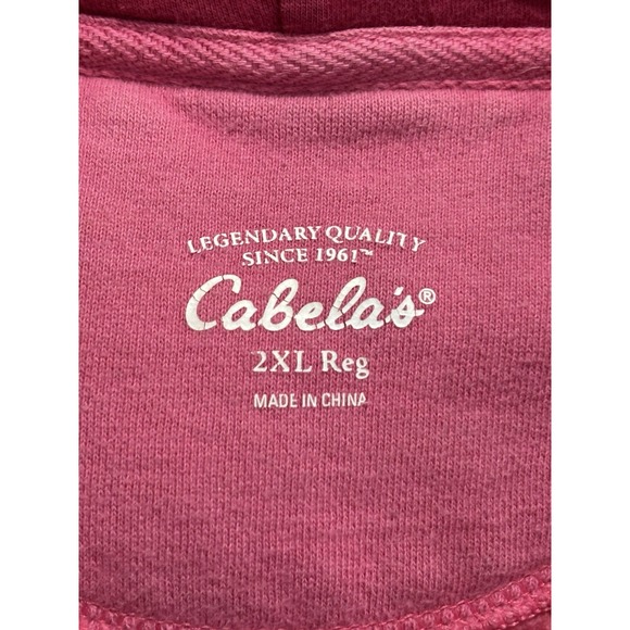 Cabela's Graphic Print Pullover Pink Sweatshirt Hoodie Women's Size 2XL Logo - Picture 3 of 7